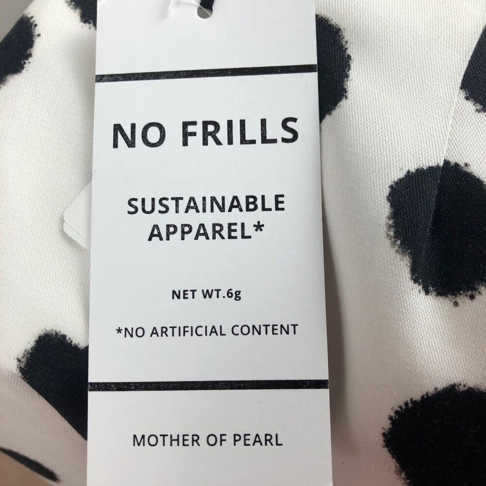 Mother of Pearl Kate Polka Dot Midi Skirt Tie‎ Front Fringe White Black Size 0 - Picture 11 of 15